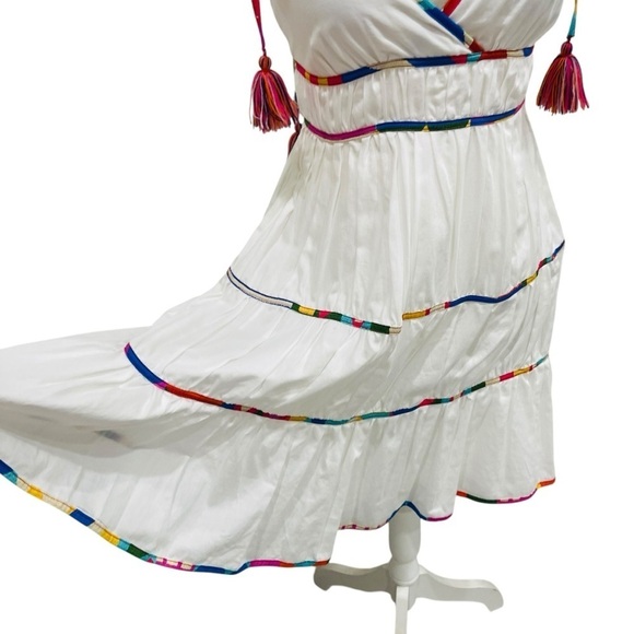 Antonio Melani Keri Cotton Voile V-Neck Sleeveless A-Line Dress NWT White - Picture 5 of 15